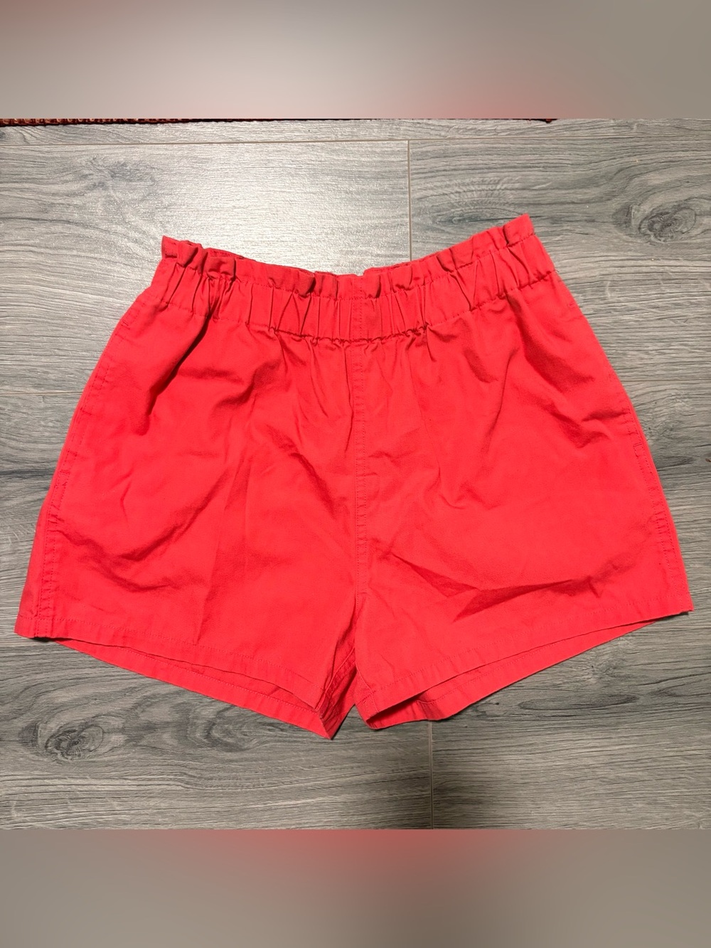 Urban Outfitters Bright Red High-Waist Elastic Shorts